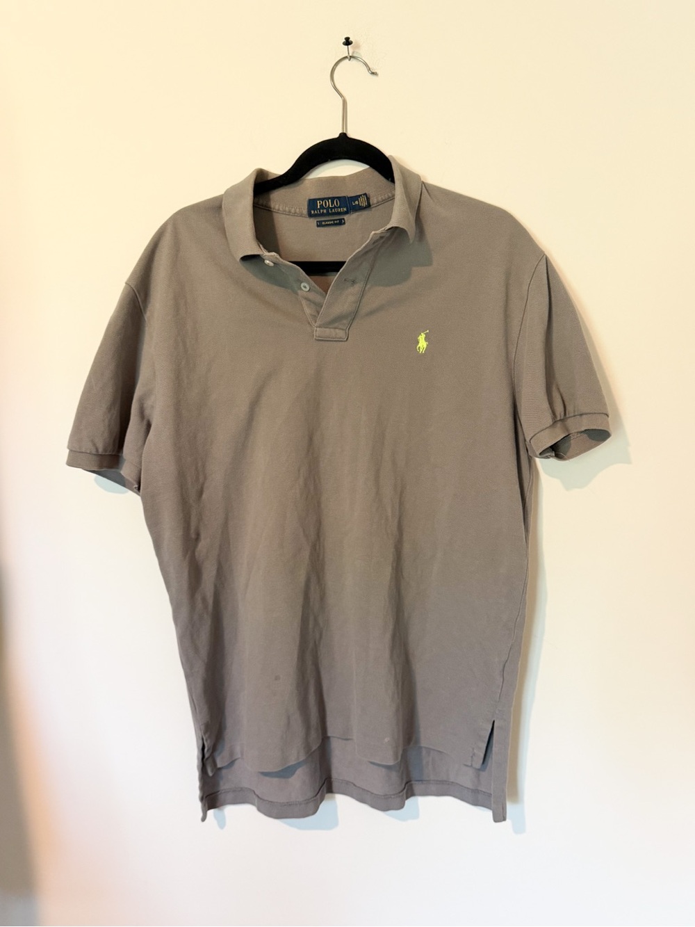 Polo by Ralph Lauren Gray Polo with‎ Yellow Pony Embroidery
